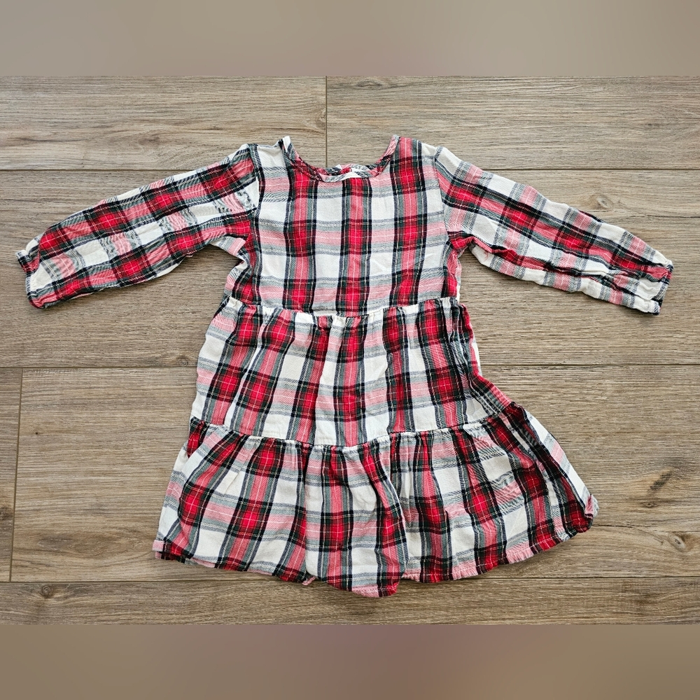 Plaid Long-Sleeve Kids Dress | H&M | 3T